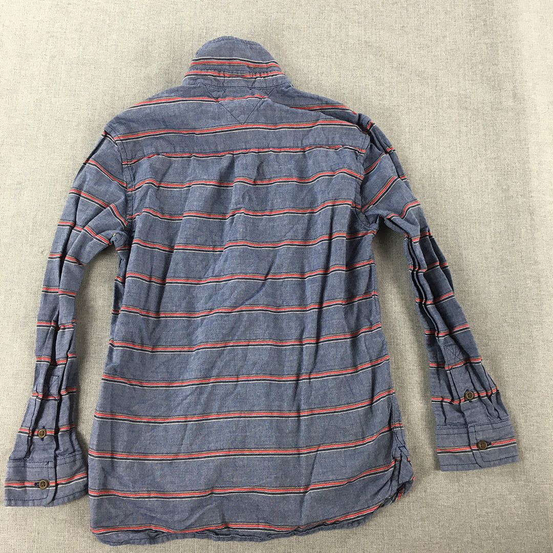 Tommy Hilfiger Kids Boys Shirt Youth Size M (8 - 10) Blue Striped Button-Up