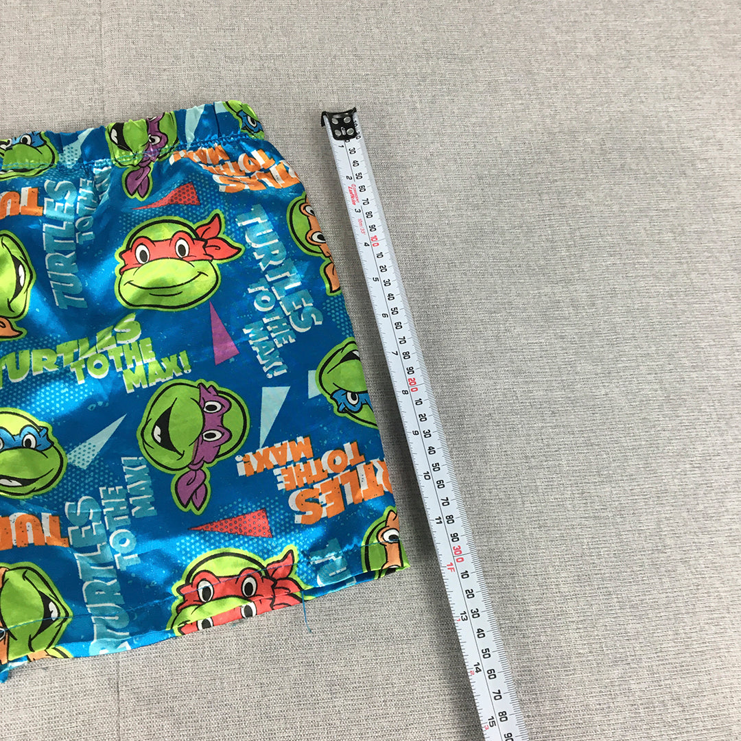 Teenage Mutant Ninja Turtles Kids Boys Sleep Shorts Size 8 Blue TMNT Pajama