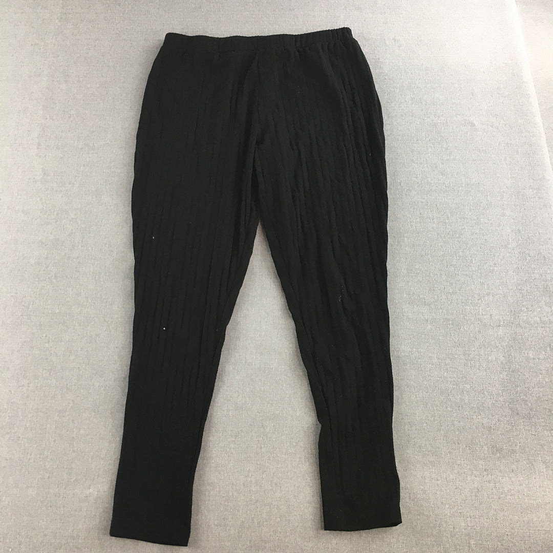 Atmos & Here Womens Knit Pants Size 14 Black Stretch Fabric Jogger