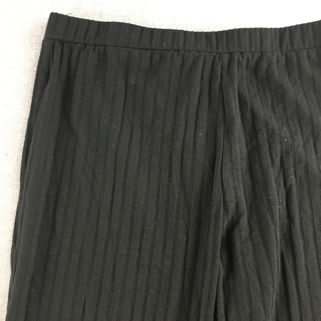 Atmos & Here Womens Knit Pants Size 14 Black Stretch Fabric Jogger