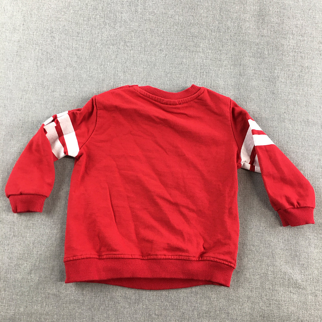 Mickey Mouse Baby Sweater Size 9 - 12 Months (1) Baby Toddler Red Kids Jumper