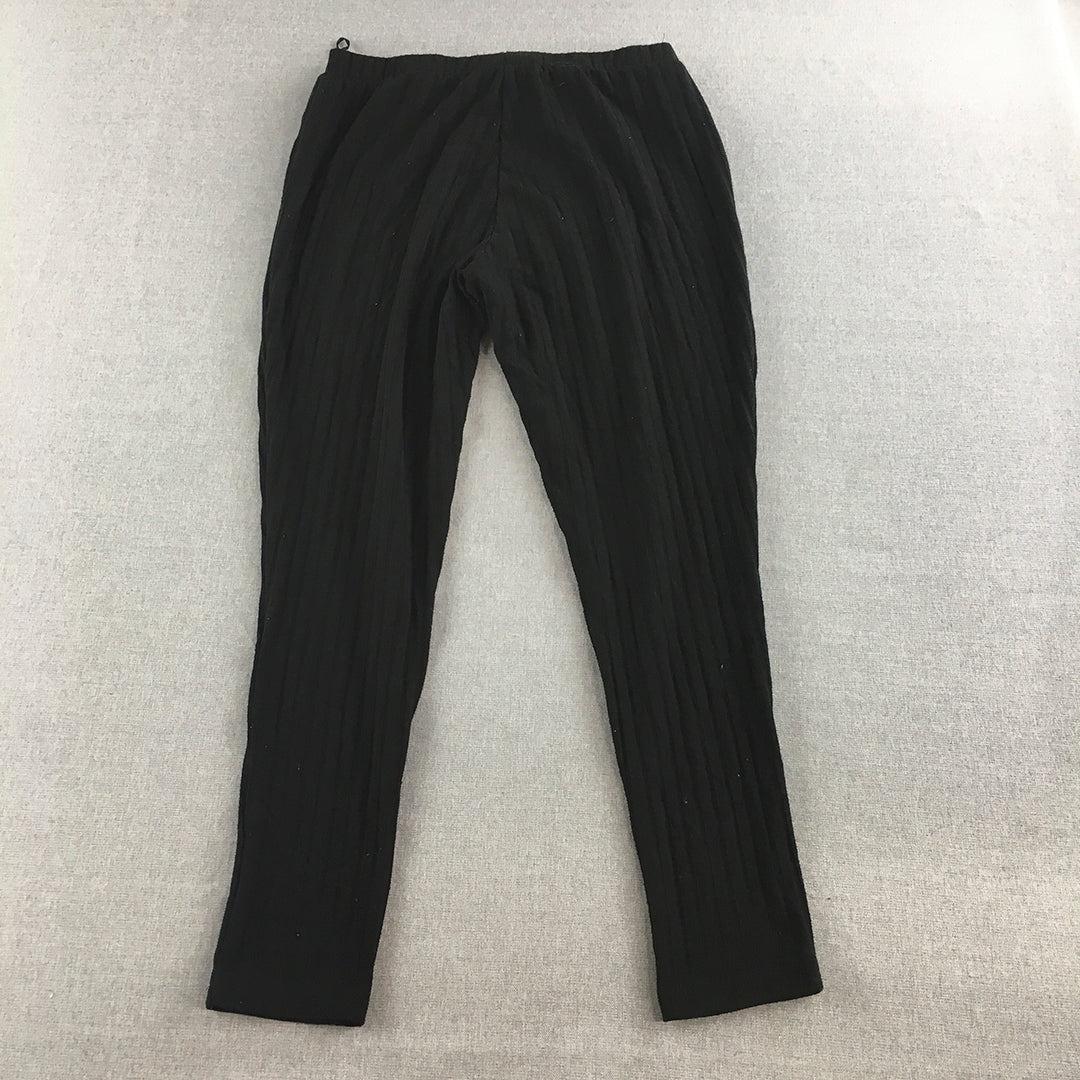 Atmos & Here Womens Knit Pants Size 14 Black Stretch Fabric Jogger