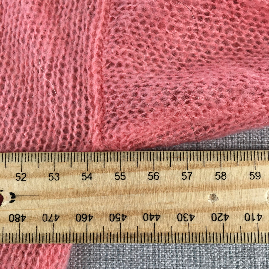 H&M Womens Mohair Sweater Size M Pink Knit V-Neck Pullover Jumper