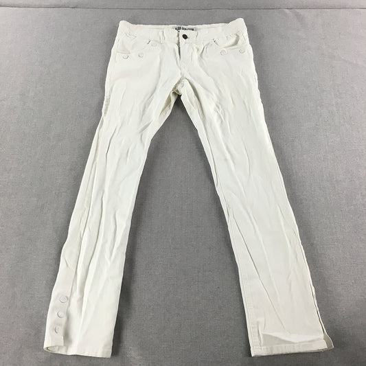 Alba Fan Club Womens Skinny Jeans Size 12 White Pockets Denim