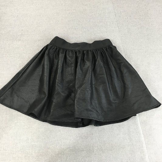 Asos Womens Mini Skirt Size 8 Black Pleated A-Line Elastic Waist