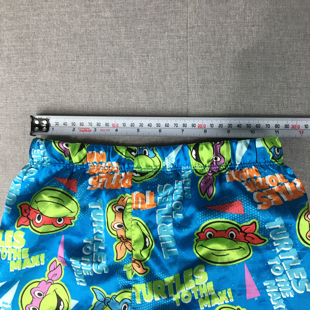 Teenage Mutant Ninja Turtles Kids Boys Sleep Shorts Size 8 Blue TMNT Pajama