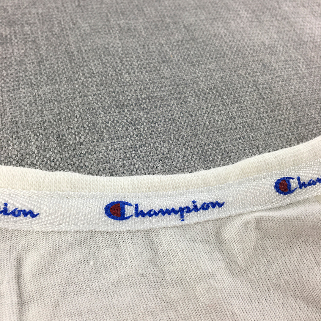 Champion Kids Boys T-Shirt Size 12 White Logo Short Sleeve Top