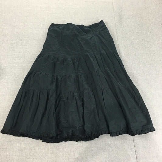 Portmans Womens A-Line Skirt Size 6 Black Pleated