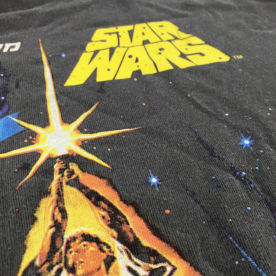 Star Wars Mens T-Shirt Size L Grey Movie Poster Tee Short Sleeve Crew Neck