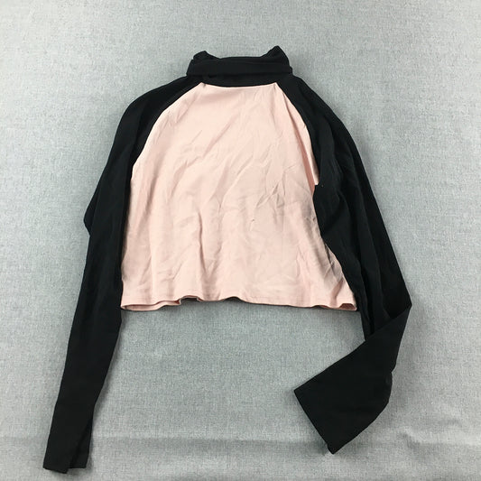 Black Bird Womens Turtleneck Sweater Size S Pink Cropped Jumper