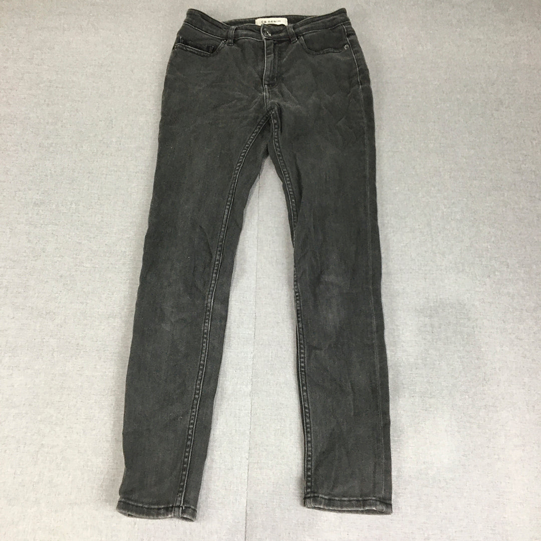 Country Road Womens Skinny Jeans Size 6 Black Pockets Denim Stretch