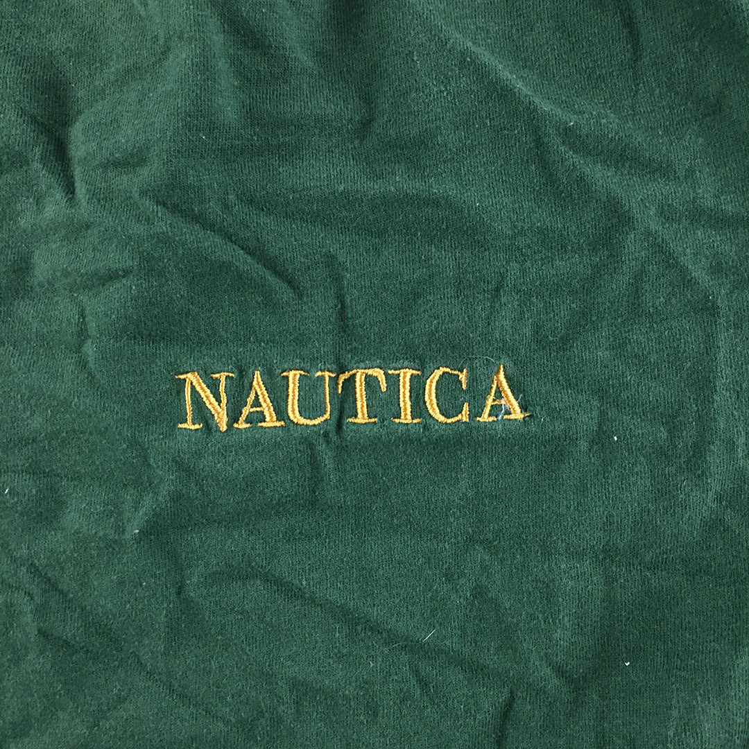 Nautica Mens T-Shirt Size M Green Embroidered Logo Crew Neck Short Sleeve Tee