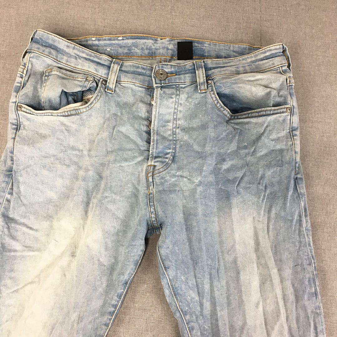 H&M Skinny Low Waist Jeans Size 32 (W32 x L33) Light Wash Denim