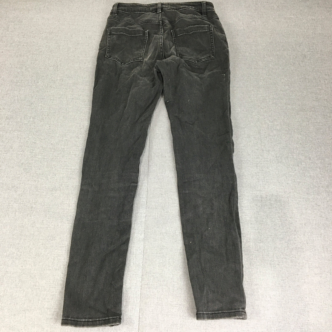 Country Road Womens Skinny Jeans Size 6 Black Pockets Denim Stretch