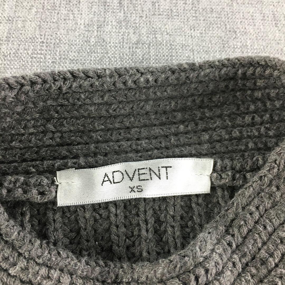 Advent Womens Knit Sweater Size XS Grey Pullover Jumper