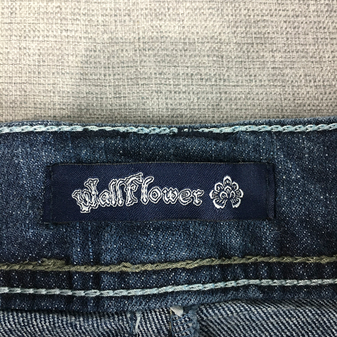 Wall Flower Womens Denim Shorts Size 9 (W29) Blue Clawmark Bermuda