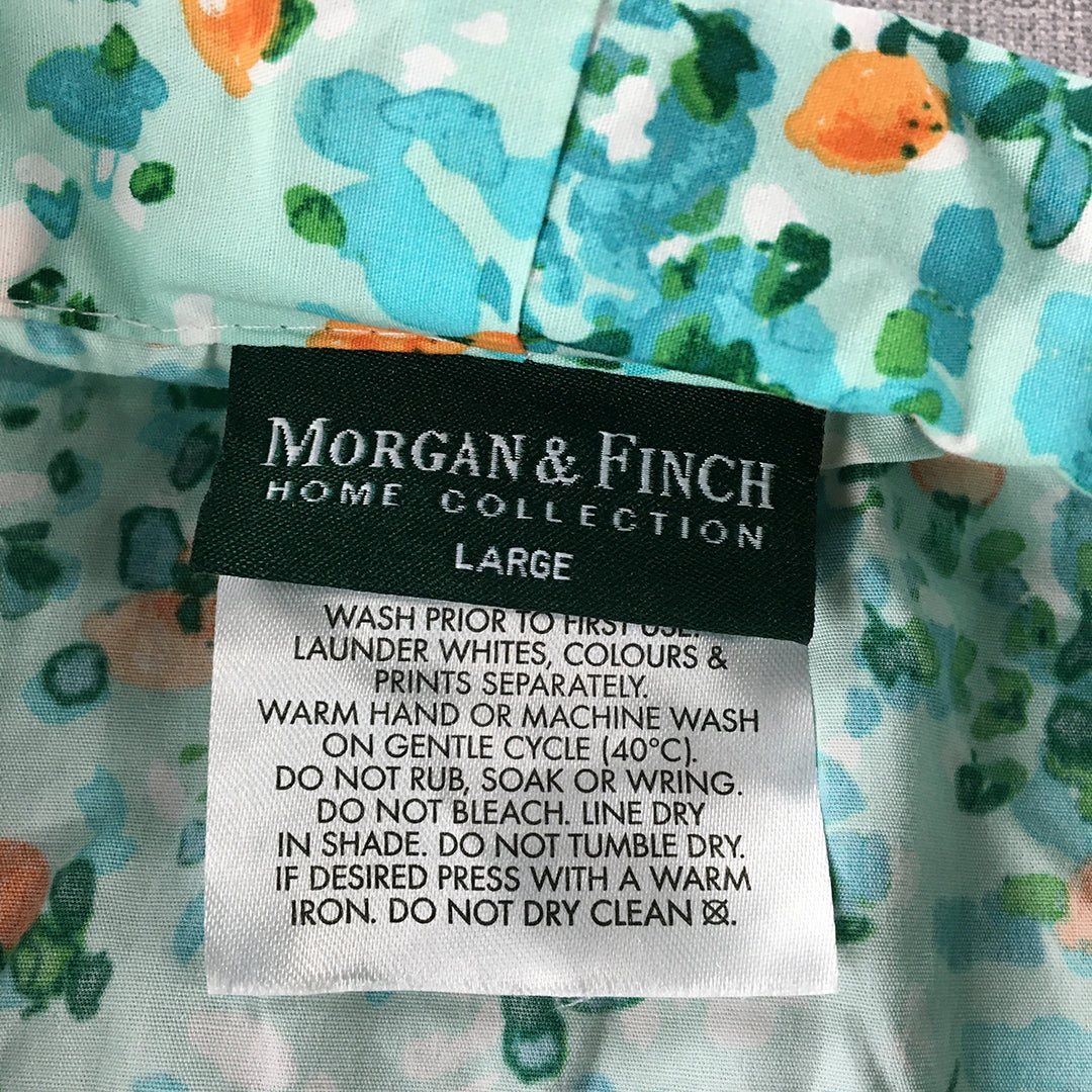 Morgan & Finch Womens Sleep Shirt Size L Blue Floral Button Pajama Top