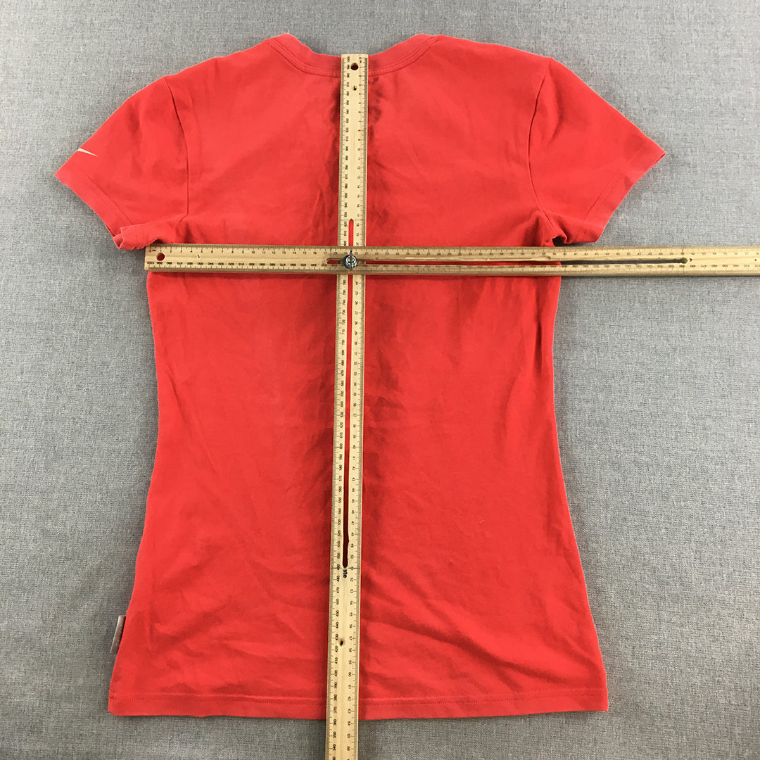 Nike Womens T-Shirt Size S Red Short Sleeve Top