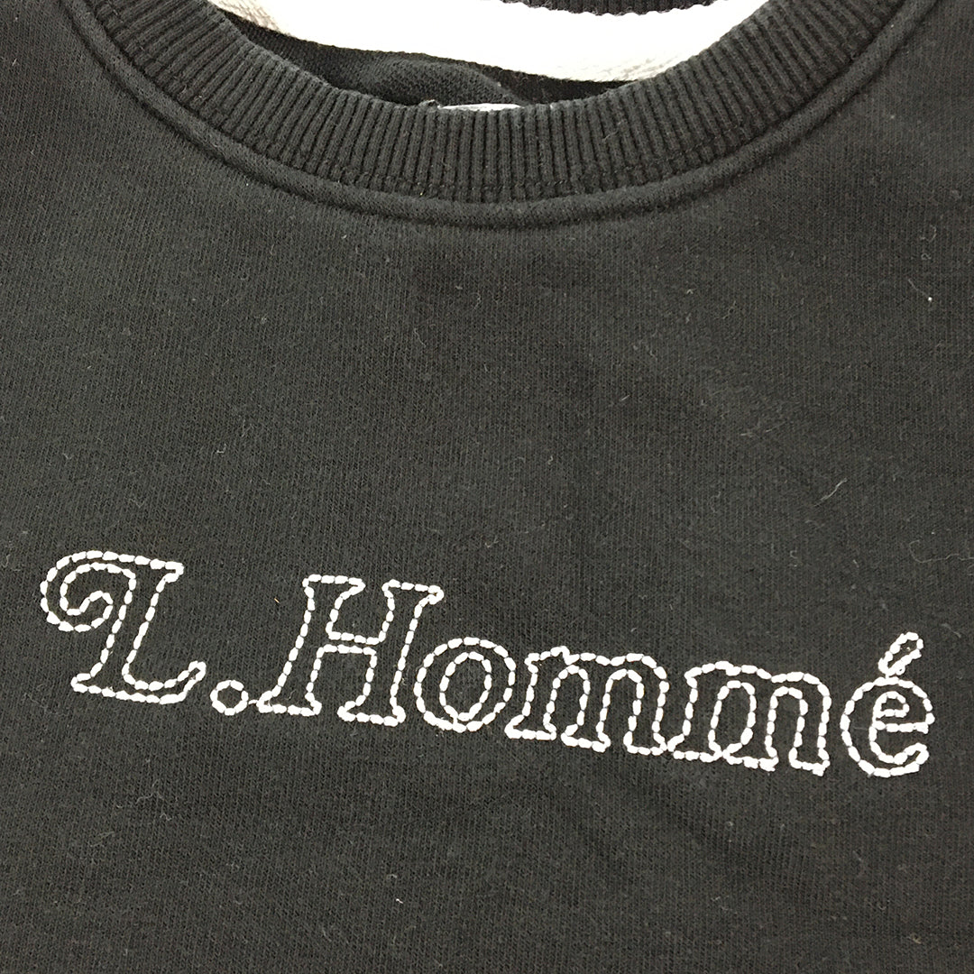 Lil Homme Kids Baby T-Shirt Size 1 - 2 Years Black Logo Short Sleeve Top