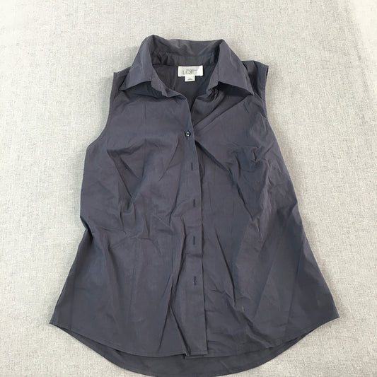 Ann Taylor Loft Womens Shirt Size 4 Purple Sleeveless Button-Up Top