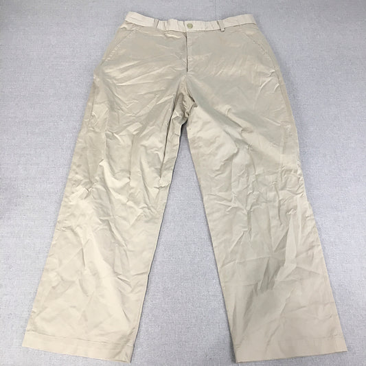 Zara Mens Chino Pants Size 32 Cream Beige Pockets Trousers