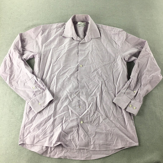 Calvin Klein Mens Shirt Size M Slim Fit Purple Long Sleeve Button-Up Collared