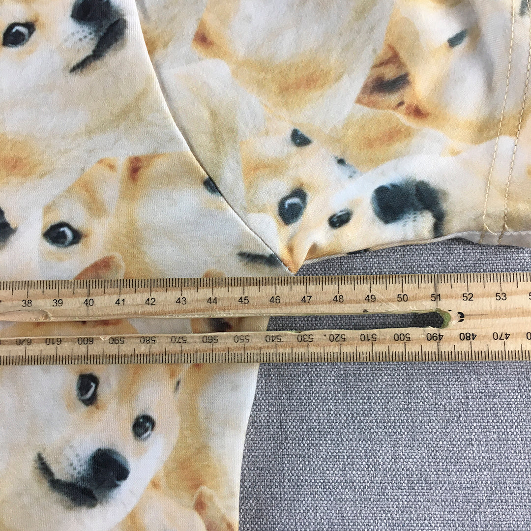 Doge Meme T-Shirt Adult Size M Brown Full Print Shiba Inu Dog Pattern Tee