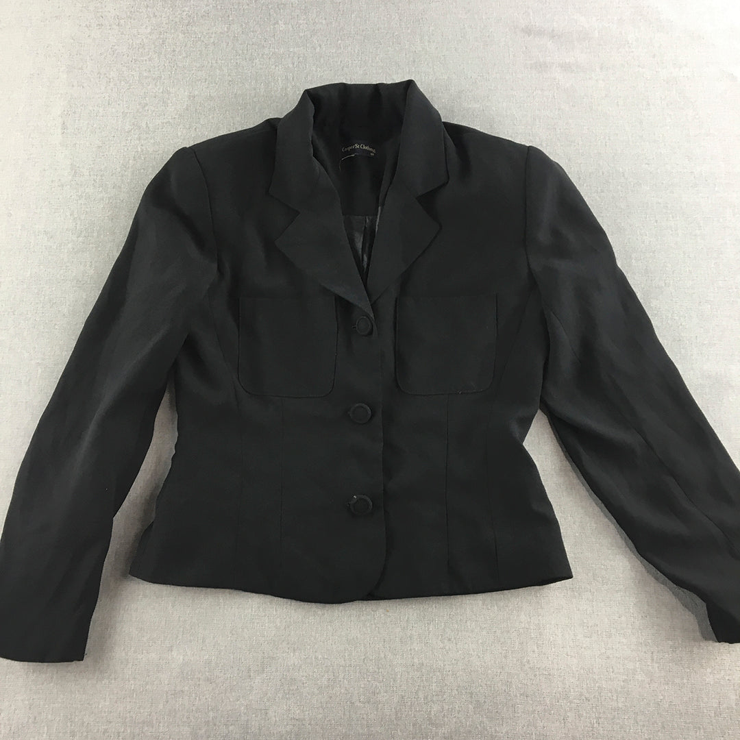 Cooper St Womens Blazer Jacket Size 10 Black Button Up Collared Coat