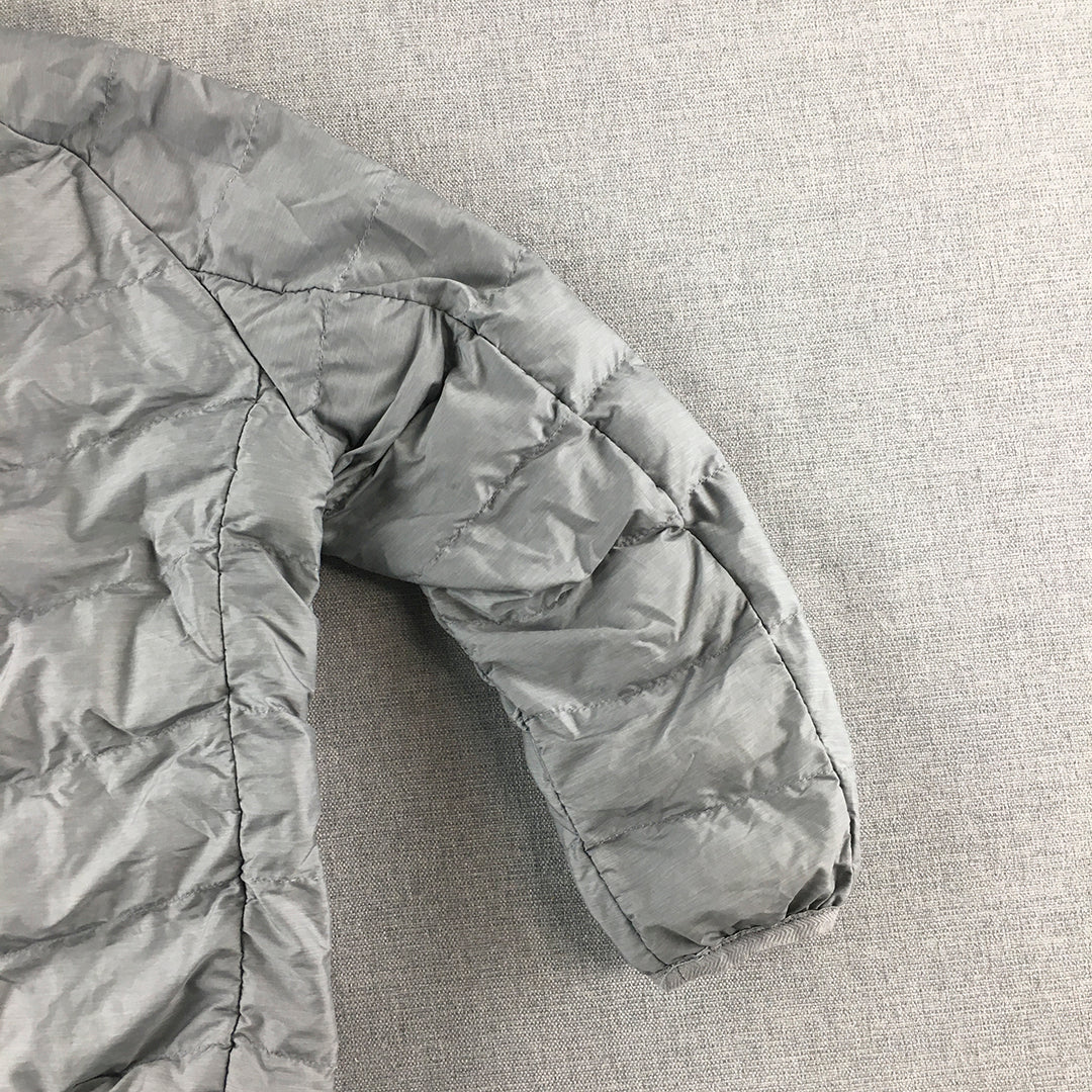 Uniqlo Kids Boys Puffer Jacket Size 4 - 5 Years Grey Zip-Up Pockets Quilted