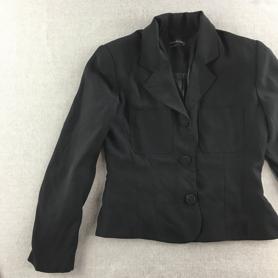 Cooper St Womens Blazer Jacket Size 10 Black Button Up Collared Coat