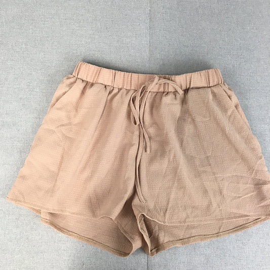 Emery Rose Womens Bermuda Shorts Size L Brown Elastic Waist Drawstring