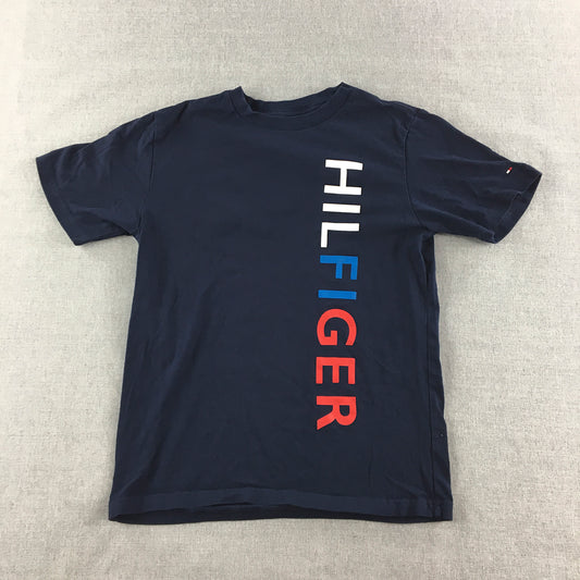 Tommy Hilfiger Kids Boys T-Shirt Youth Size M (10/12) Blue Logo Short Sleeve Top