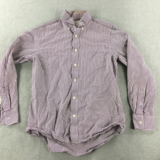 Old Navy Mens Shirt Size S Purple Striped Long Sleeve Button-Up Pocket