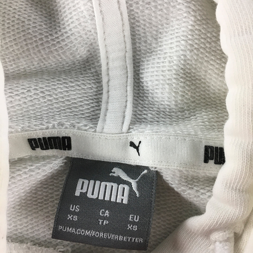 Puma Womens Hoodie Sweater Size XS White Logo Pullover Jumper