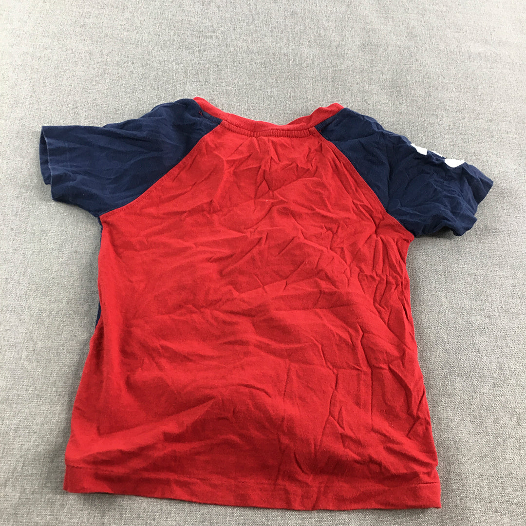 Polo Ralph Lauren Kids Boys T-Shirt Size 4 Blue Big Pony Logo USA Flag Top