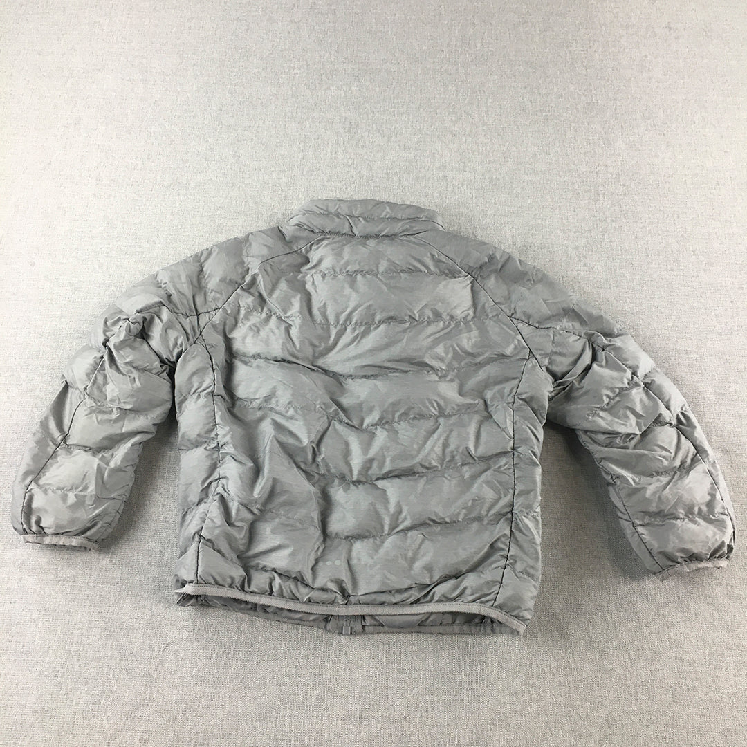 Uniqlo Kids Boys Puffer Jacket Size 4 - 5 Years Grey Zip-Up Pockets Quilted