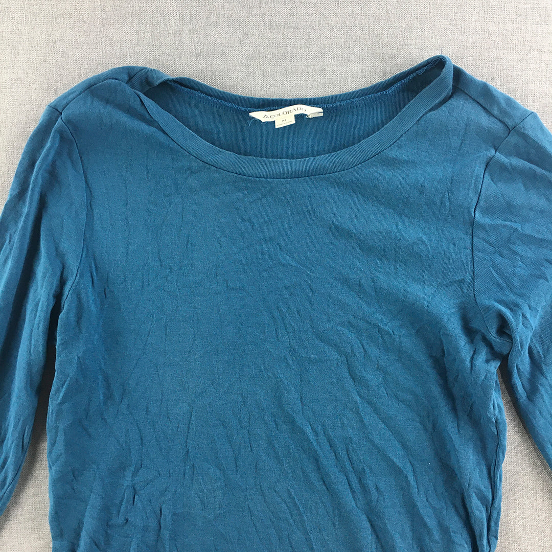 Colorado Womens Knit Sweater Size M Blue Round Neck Pullover Jumper