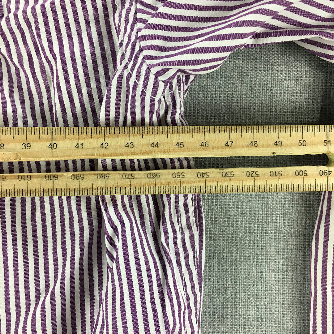 Old Navy Mens Shirt Size S Purple Striped Long Sleeve Button-Up Pocket