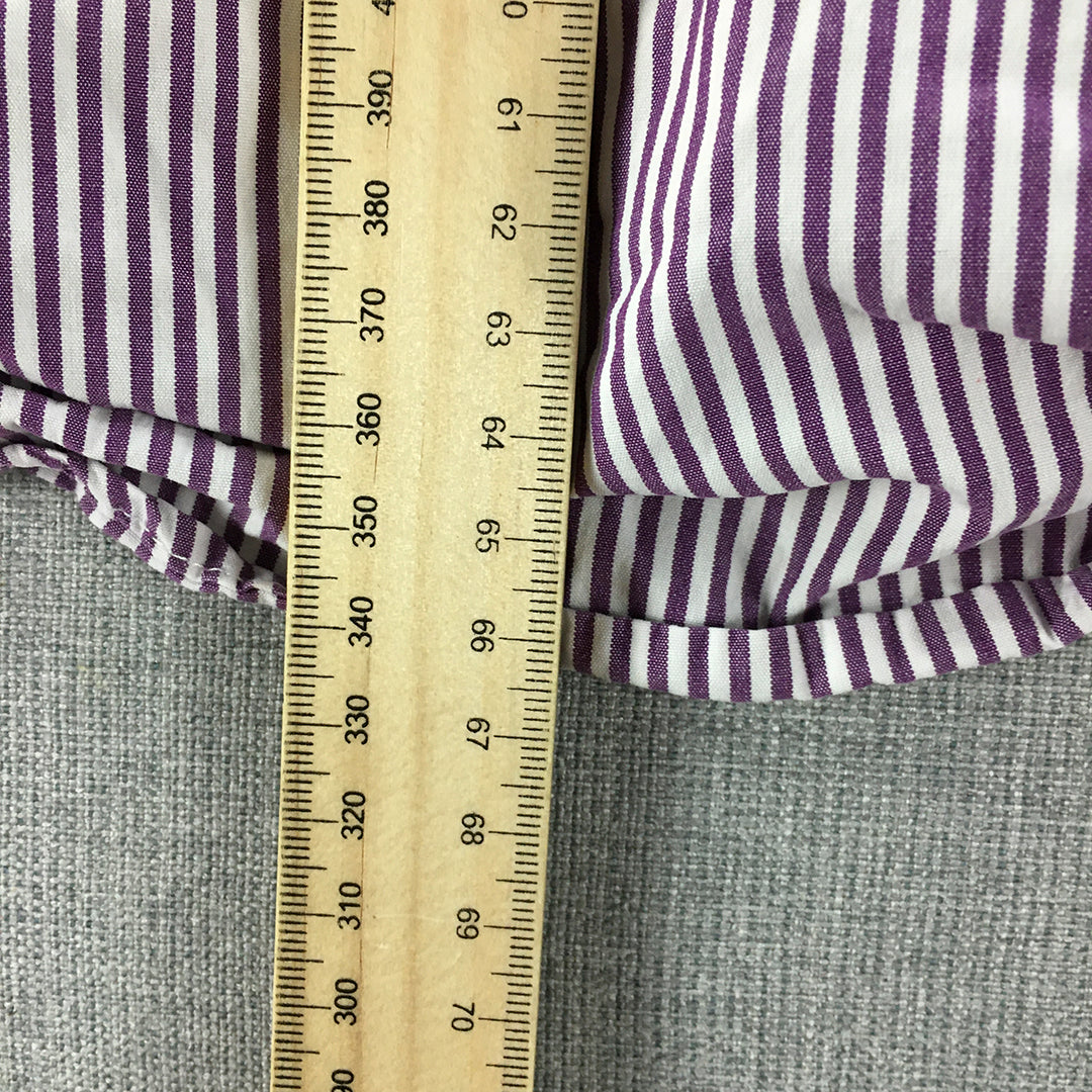 Old Navy Mens Shirt Size S Purple Striped Long Sleeve Button-Up Pocket