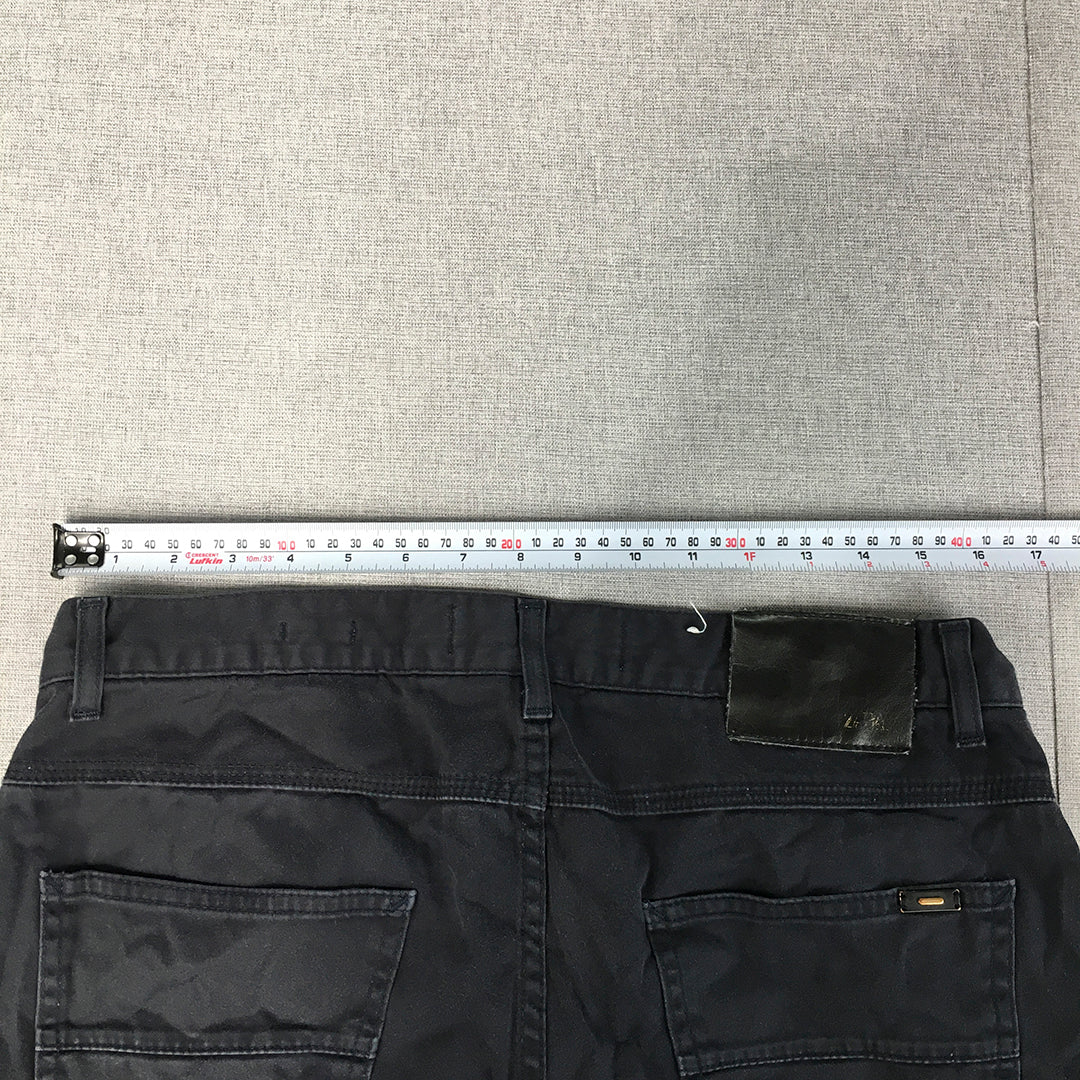 Zara Mens Chino Pants Size 34 Navy Blue Skinny Fit Pockets Trousers