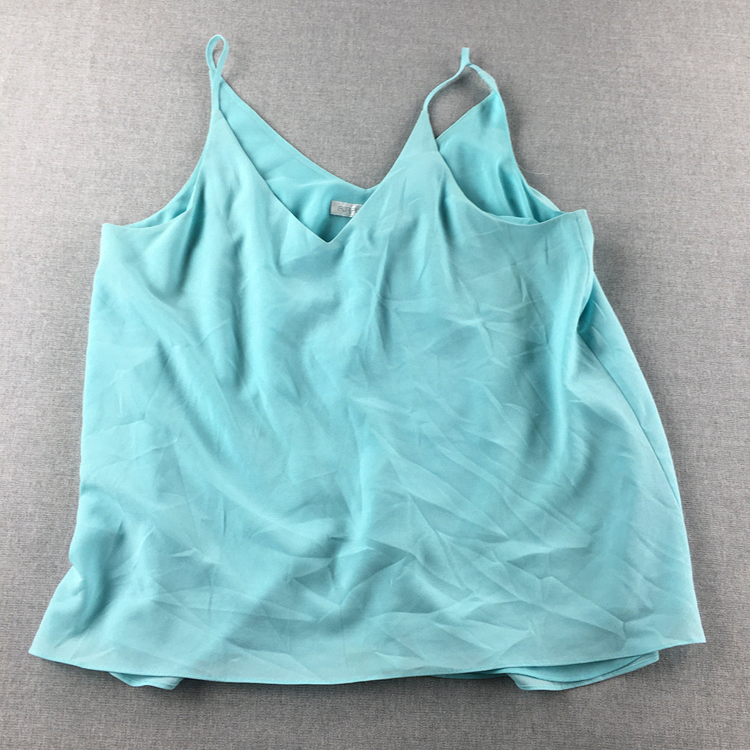 Forever New Womens Camisole Blouse Size 16 Blue Sleeveless Top