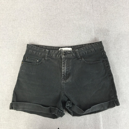 G Denim Womens Shorts Size 12 Black Dark Wash Bermuda Pockets