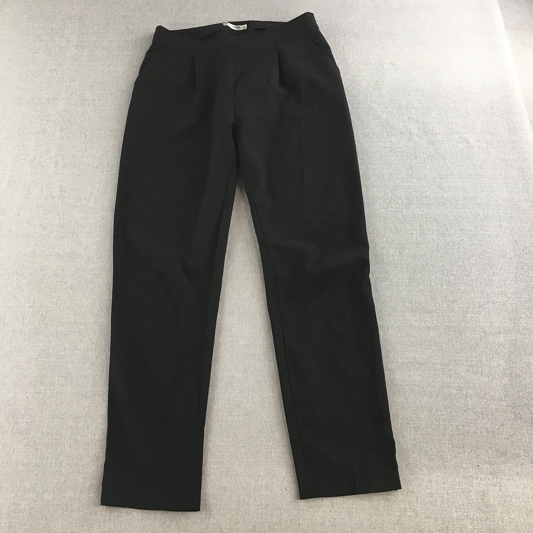 Paper Scissors Womens Dress Pants Size 10 Black Pleated Pockets