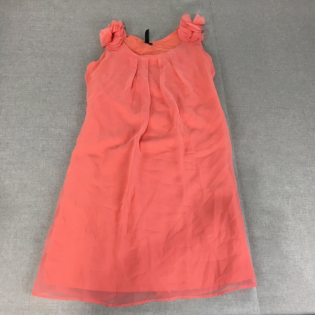 Jealous 21 Womens Evening Gown Size M Coral Pink Mini Pleated Sleeveless