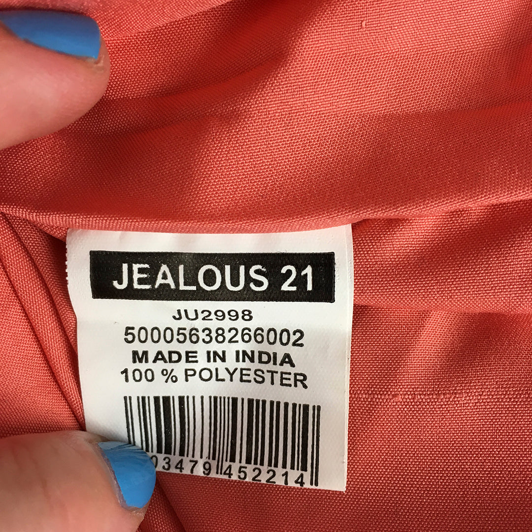 Jealous 21 Womens Evening Gown Size M Coral Pink Mini Pleated Sleeveless