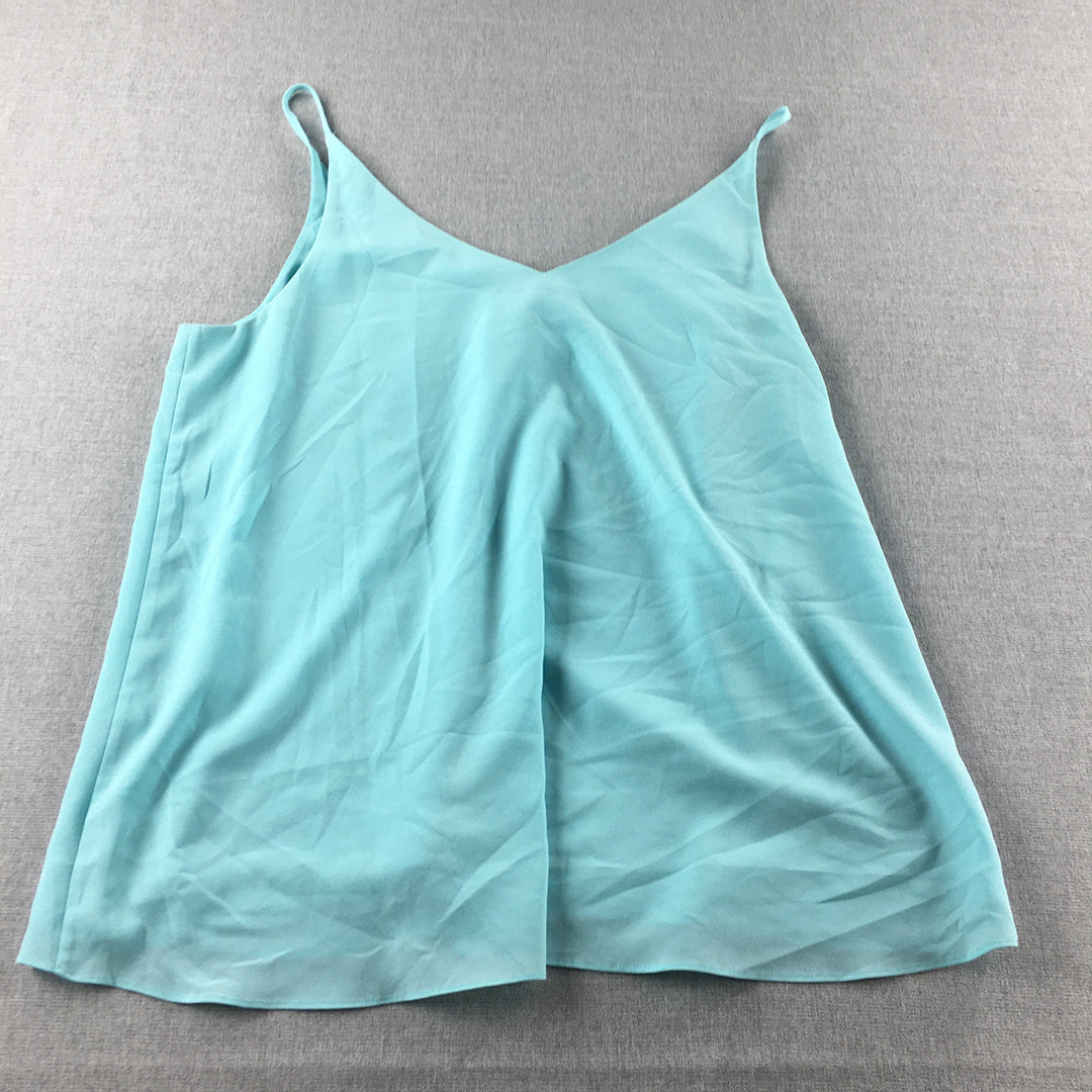 Forever New Womens Camisole Blouse Size 16 Blue Sleeveless Top