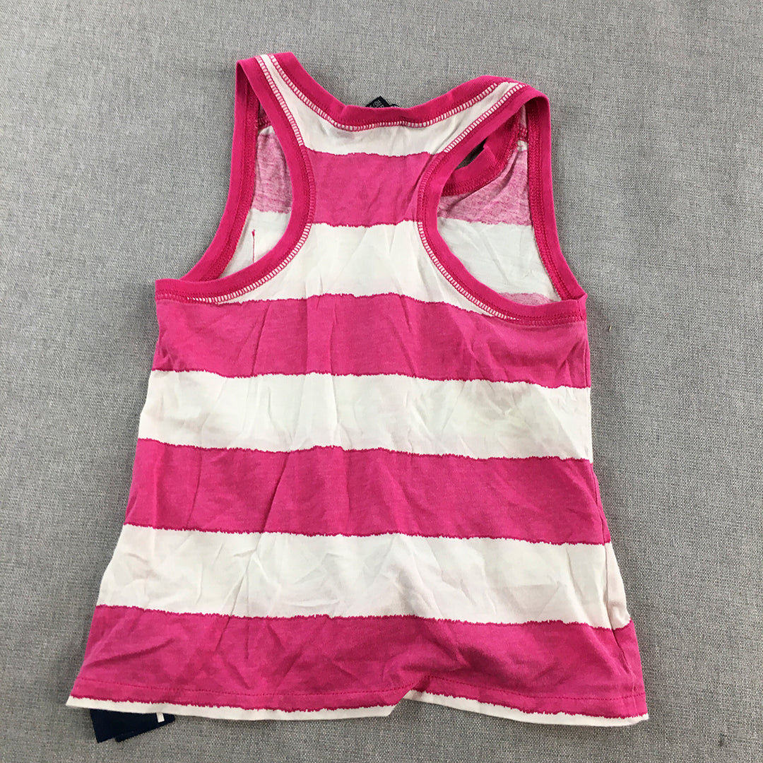 Ralph Lauren Kids Girls Tank Top Size 4 Pink Striped Pony Logo Sleeveless Shirt