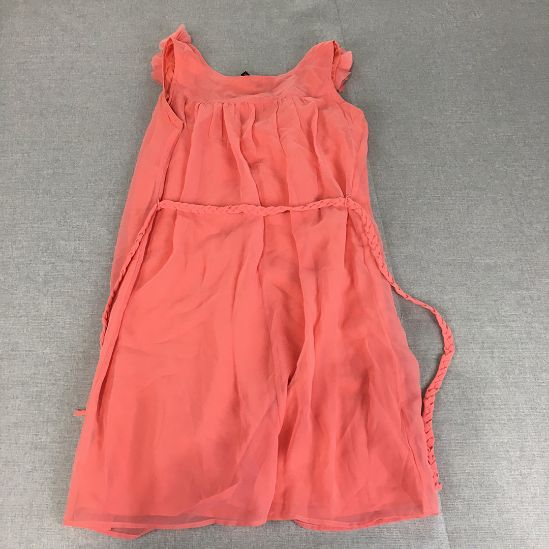 Jealous 21 Womens Evening Gown Size M Coral Pink Mini Pleated Sleeveless