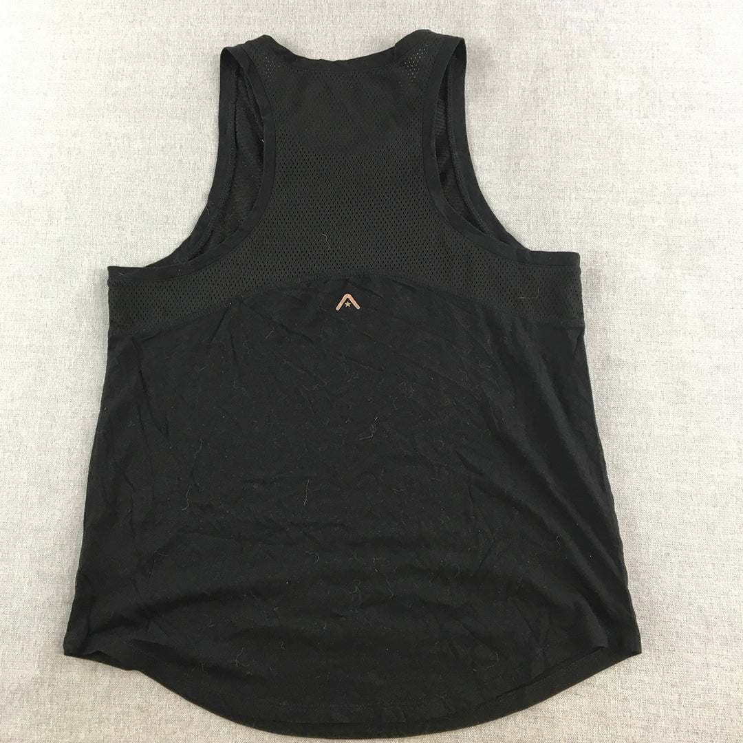 Rock Wear Womens Tank Top Size 8 Black Logo Sleeveless Shirt