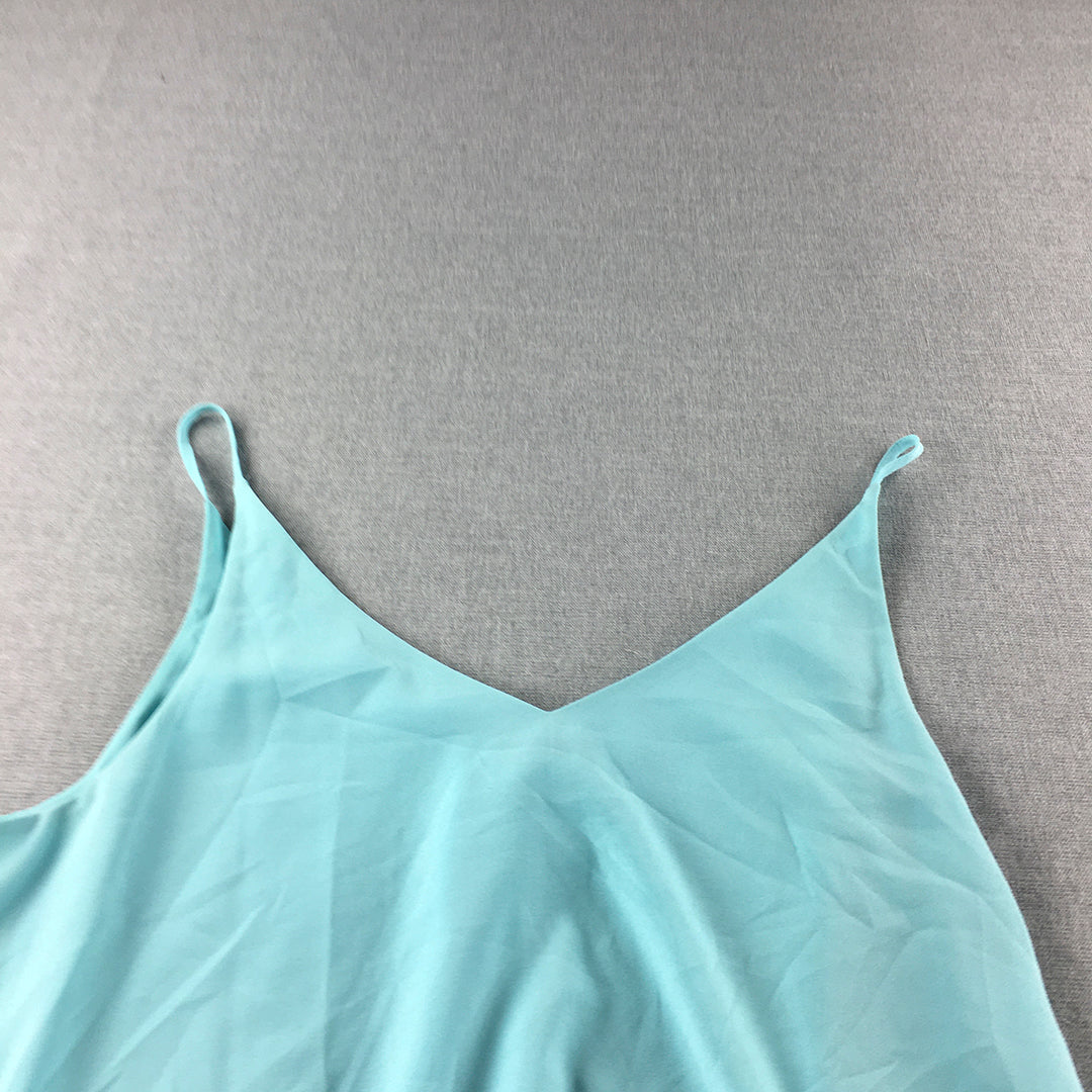 Forever New Womens Camisole Blouse Size 16 Blue Sleeveless Top